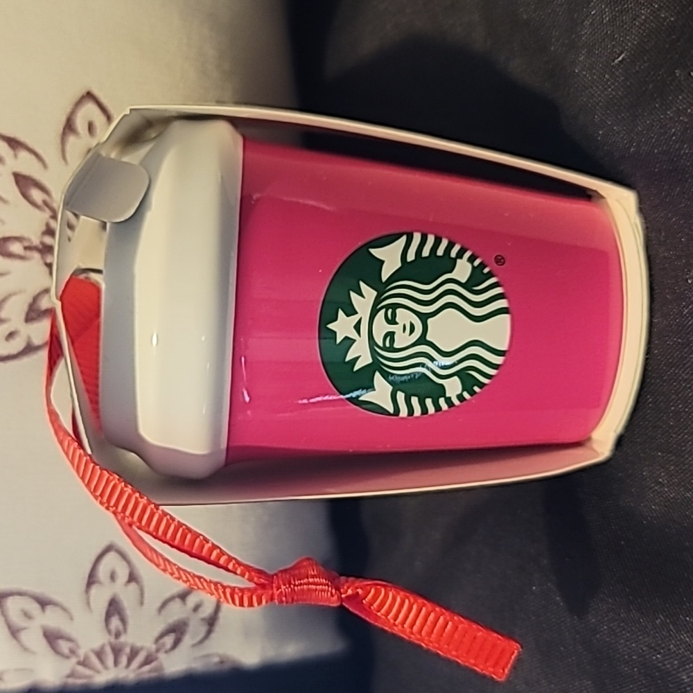 Starbucks Hot Pink cup ornament